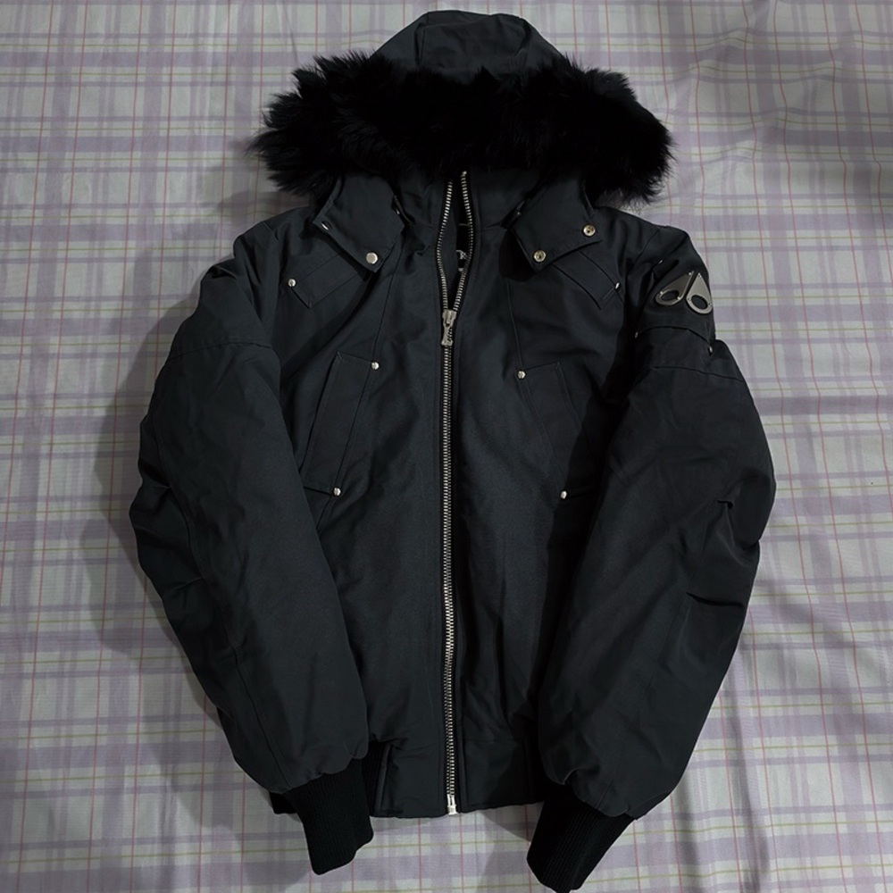 Moncler Black Hooded Down Jacket